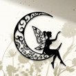 Fairy On The Moon Metal Sign With Lights Room Decoration Wall Hanger Fairy Sign Unique Gift Housewarming Decor