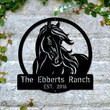 Personalized Farm Metal Sign Horse Ranch Sign Farmhouse Decoration Gift For Farmer Farm Sign Custom Name For Horse Ranch Barn Decor