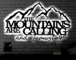 Mountains are Calling LED Metal Art Sign Light up Mountain Metal Sign Multi Colors Mountain Sign Metal Mountain Home Decor