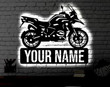 Personalized Motorcycle LED Metal Art Sign Light up Sport Bike Motorcycle Name Metal Sign Multi Color Motorbike Art Metal Wall Art
