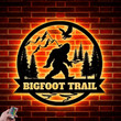 Bigfoot Design Family Sign Metal Wall Art With Led Lights Family Name Sign Metal Wall Decor Housewarming Gift