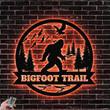 Bigfoot Design Family Sign Metal Wall Art With Led Lights Family Name Sign Metal Wall Decor Housewarming Gift