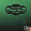 Personalized Home Bar Sign With LED Lights Custom Bar Name Sign Home Bar Decor Patio Bar Sign Poolside Bar Decor Backyard Bar Sign