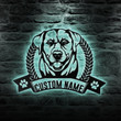 Custom Dog Metal Wall Art Personalized Labrador Led Sign Dog Lover Gift Dog House