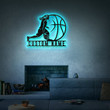 Custom Basketball Metal Wall Art Personalized Basketball Sign With Led Lights Basketball Player Name Sign Gift