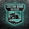 Custom Garage Sign Metal Wall Art With Led Lights Personalized Workshop Metal Sign Mechanic Gifts Papas Garage