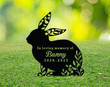 Customized Floral Bunny Memorial Metal Sign In Loving Memory Of Sympathy Garden Decor Remembrance Signs Outdoor Signs Garden Stake