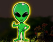 Alien Metal Yard Signs With LED Light Patio Sign Yard Sign Funny Gift Alien Sign Unique Gift