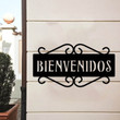 Bienvenidos Metal Sign Welcome Sign Spanish Welcome Word Wall Art Spanish Porch Decor House Decor Door Hanger Gate Sign