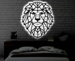 Geometric Lion LED Metal Art Sign Light up Lion Metal Sign Multi Colors Lion Sign Metal Lion Home Decor LED Wall Art Gift