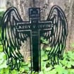Personalized Memorial Stake With LED Light Soccer With Wings Metal Stake Soccer Sign Dad Loss Football Lover