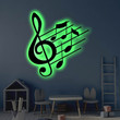 Music LED Metal Art Sign Light up Music Note Metal Sign Multi Colors Music Sign Metal Composer Home Decor LED Wall Art Gift