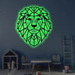 Geometric Lion LED Metal Art Sign Light up Lion Metal Sign Multi Colors Lion Sign Metal Lion Home Decor LED Wall Art Gift