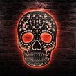Dea de los Muertos Metal Sign All Souls Day Metal Wall Art With Led Lights Mexican Decoration Led Metal Signs