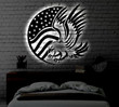USA flag Eagle Metal Art Sign Light up US flag Metal Sign Multi Colors Flag Eagle Sign Metal US Flag Home Decor Led Wall Art Gift