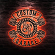 Custom Garage Sign Metal Wall Art With Led Lights Personalized Workshop Metal Sign Mechanic Gifts Papas Garage