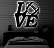 Personalized Football LED Metal Art Sign Light up Football Name Metal Sign Multi Color Foot Ball Art Metal Football Wall Art