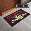 personalized Chop shop | hot rod door mat 08457 Indoor Outdoor Floor Mat Door Mats