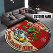 Personalized Hot Rod Garage Round Mat Round Floor Mat Room Rugs Carpet Outdoor Rug Washable Rugs S (24In)