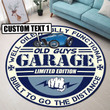 Personalized Garage Hot Rod Round Mat Round Floor Mat Room Rugs Carpet Outdoor Rug Washable Rugs S (24In)