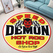 Speed Demon Hot Rod Shop Round Mat Round Floor Mat Room Rugs Carpet Outdoor Rug Washable Rugs S (24In)