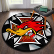 Hot Rod Woodpecker Round Mat Round Floor Mat Room Rugs Carpet Outdoor Rug Washable Rugs S (24In)
