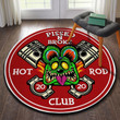 Hot Rod Club Round Mat Round Floor Mat Room Rugs Carpet Outdoor Rug Washable Rugs S (24In)