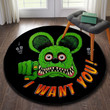 I Want You Hot Rod Rat Rod Speed Shop Kustom Kulture Round Mat Round Floor Mat Room Rugs Carpet Outdoor Rug Washable Rugs S (24In)