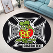 Personalized Rat Rod Hot Rod Pinstripe Round Mat Round Floor Mat Room Rugs Carpet Outdoor Rug Washable Rugs S (24In)