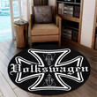 Personalized Iron Cross Hot Rod Round Mat Round Floor Mat Room Rugs Carpet Outdoor Rug Washable Rugs S (24In)