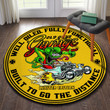 Hot Rod Old Guys Garage Round Mat Round Floor Mat Room Rugs Carpet Outdoor Rug Washable Rugs S (24In)