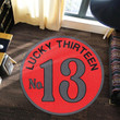 Lucky 13 Kustom Kulture Hot Rod Round Mat Round Floor Mat Room Rugs Carpet Outdoor Rug Washable Rugs S (24In)
