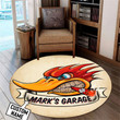 Personalized Hot Rod Garage Round Mat Round Floor Mat Room Rugs Carpet Outdoor Rug Washable Rugs M (32In)