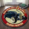 Old Guys Garage Hot Rod Round Mat Round Floor Mat Room Rugs Carpet Outdoor Rug Washable Rugs Xl (48In)
