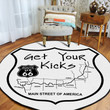 Route 66 Hot Rod Round Mat Round Floor Mat Room Rugs Carpet Outdoor Rug Washable Rugs M (32In)