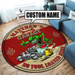 Personalized Hot Rod Garage Living Room Round Mat Circle Rug L (40in)