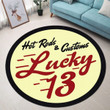 Lucky 13 Hot Rod Round Mat Round Floor Mat Room Rugs Carpet Outdoor Rug Washable Rugs Xl (48In)