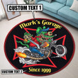 Personalized Hot Rod Motorcycle Chopper Round Mat Round Floor Mat Room Rugs Carpet Outdoor Rug Washable Rugs Xl (48In)