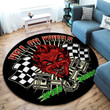 Hell On Wheels Speed Demon Hot Rod Round Mat Round Floor Mat Room Rugs Carpet Outdoor Rug Washable Rugs M (32In)