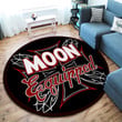 Moon Equipped Hot Rod Round Mat Round Floor Mat Room Rugs Carpet Outdoor Rug Washable Rugs M (32In)