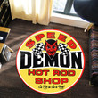 Speed Demon Hot Rod Shop Round Mat Round Floor Mat Room Rugs Carpet Outdoor Rug Washable Rugs L (40In)