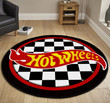 Hot Wheels Hot Rod Round Mat Round Floor Mat Room Rugs Carpet Outdoor Rug Washable Rugs L (40In)