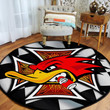 Hot Rod Woodpecker Round Mat Round Floor Mat Room Rugs Carpet Outdoor Rug Washable Rugs L (40In)