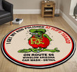 I Get My Rod Polished Hot Rod Round Mat Round Floor Mat Room Rugs Carpet Outdoor Rug Washable Rugs L (40In)