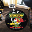 Personalized Hot Rod Garage Woodpecker Round Mat Round Floor Mat Room Rugs Carpet Outdoor Rug Washable Rugs L (40In)