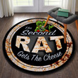 The Second Rat Gets The Cheese Rat Fink Hot Rod Round Mat Round Floor Mat Room Rugs Carpet Outdoor Rug Washable Rugs M (32In)