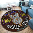 Personalized Chop Shop Hot Rod Round Mat Round Floor Mat Room Rugs Carpet Outdoor Rug Washable Rugs M (32In)