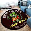 Personalized Chop Shop Hot Rod Round Mat Round Floor Mat Room Rugs Carpet Outdoor Rug Washable Rugs M (32In)