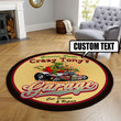 Personalized Hot Rod Garage Decor, Home Bar Decor Car Service And Repair Round Mat L (40in)
