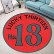 Lucky 13 Kustom Kulture Hot Rod Round Mat Round Floor Mat Room Rugs Carpet Outdoor Rug Washable Rugs L (40In)